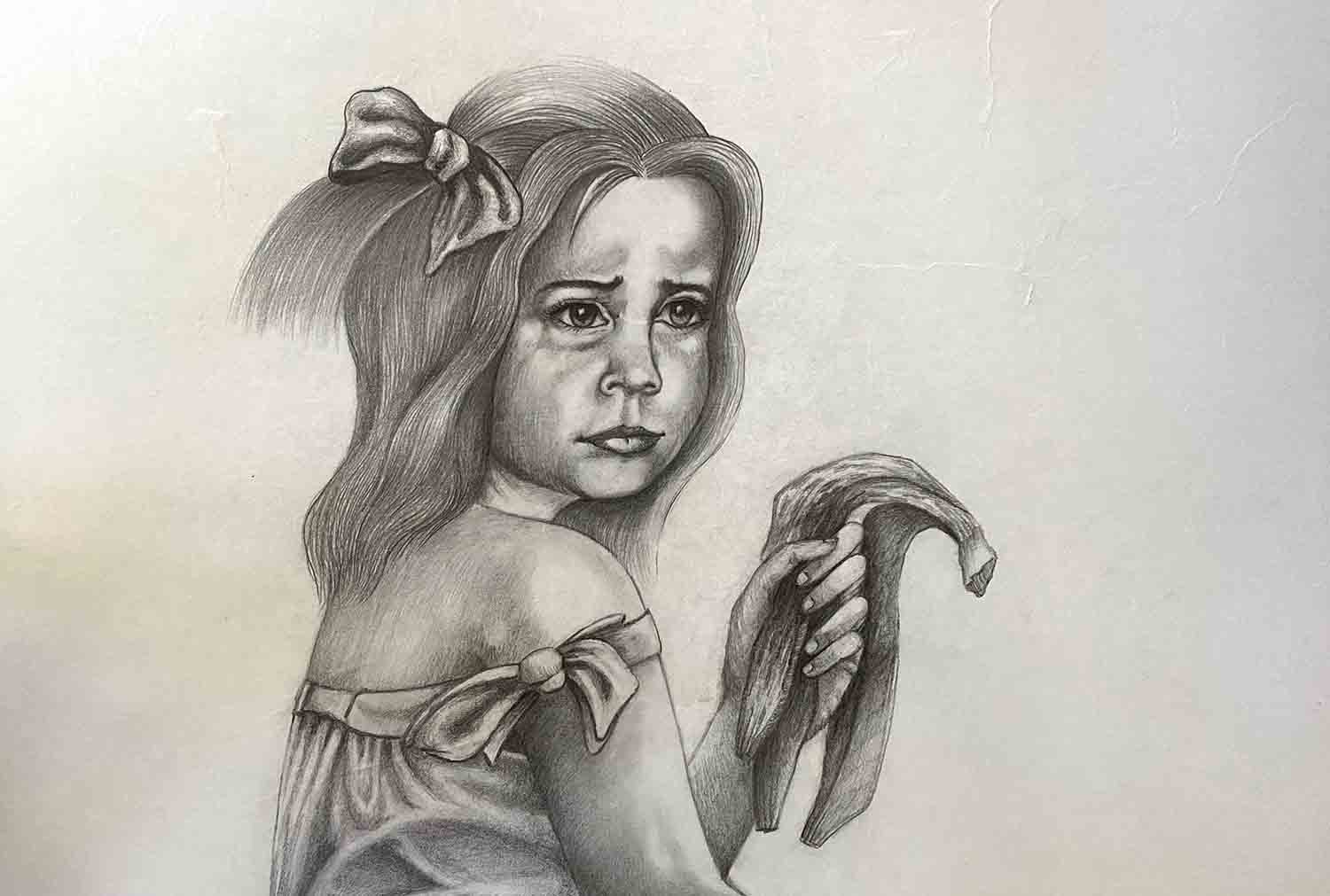 Retrato Luz Amparo anécdota cascara de plátano
