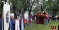 Rezo del Santo Rosario en procesión en Prado Nuevo